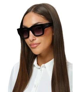 Unisex Sunglasses Glossy Black Acetate Eyewear