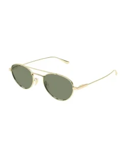 Unisex Sunglasses Metallic Metal Eyewear Gold
