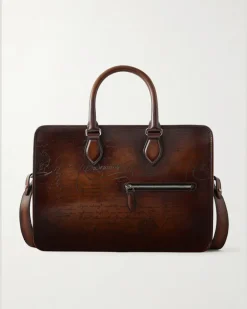 Un Jour Mini Venezia Leather Briefcase Brown