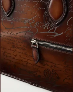 Un Jour Mini Venezia Leather Briefcase Brown