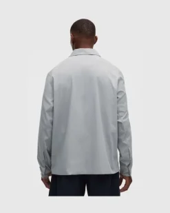 Unshaken Langarmshirt mit Kragen für Männer – Größe in Feather Grey