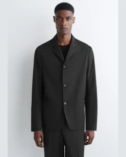 Unstrukturierter Blazer Aus Technischem Twill Schwarz