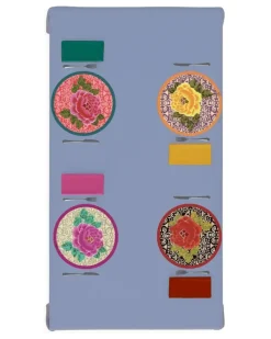 Untersetzer mit Blumenprint - Grün