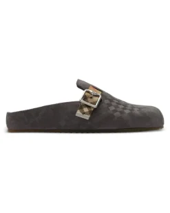 Urchin Clogs aus Wildleder mit Check - Grau