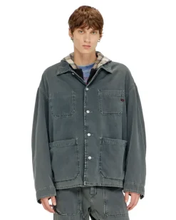 Utility-Jacke aus farbigem denim - Denim jacken - Unisex - Grau