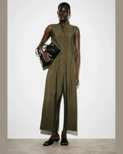 Utility-Jumpsuit Mit Schalkragen GrüN