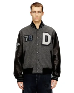 Varsity-Jacke aus Wolle und Leder - Lederjacken - Herren - Bunt