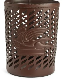 Vase aus Leder mit Pegaso-Motiv - Braun