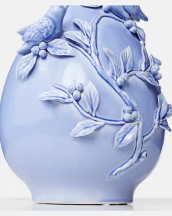 Vase 3D Birds Blau