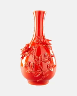 Vase 3D Birds Orange