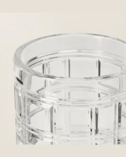 Vase Hudson mit Karomuster Clear