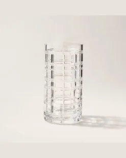 Vase Hudson mit Karomuster Clear