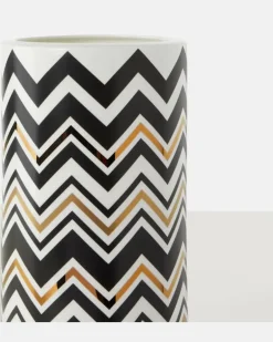 Vase Zigzag Gold Tall Multicolor