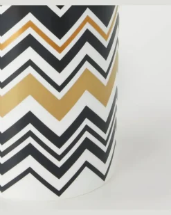 Vase Zigzag Gold Tall Multicolor