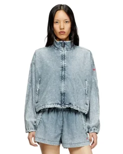 Verkürzte Jacke aus recyceltem Nylon-Taslan - Jacken - Damen - Blau