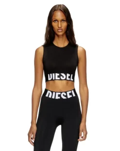Verkürztes Tanktop mit Cut-off-Logo - Oberteile - Damen - Schwarz