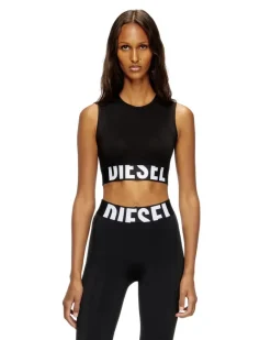 Verkürztes Tanktop mit Cut-off-Logo - Oberteile - Damen - Schwarz