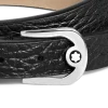 Verstellbares Armband aus Grain Leder mit hufeisenförmiger Schließe - Schwarz - Stahl - MB222738 - Armbänder
