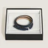 Verstellbares Armband Horseshoe aus Grain Leder - Blau - Leder - MB136937 - Armbänder
