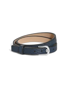 Verstellbares Armband Horseshoe aus Grain Leder - Blau - Leder - MB136937 - Armbänder
