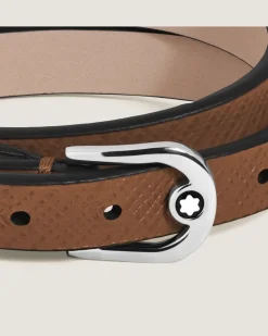 Verstellbares Armband Horseshoe aus Sartorial Leder - Rehbraun - Leder - MB136936 - Armbänder