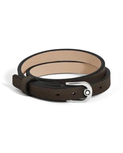 Verstellbares Armband Horseshoe aus Sartorial Leder - Tabak - Leder - MB136929 - Armbänder