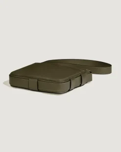 Vertikale Messenger Bag aus Sartorial Leder - Khaki - Leder - MB221562 - Sling Bags