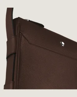 Vertikale Messenger Bag aus Sartorial Leder - Ebony colour - Leder - MB222933 - Messenger Bags