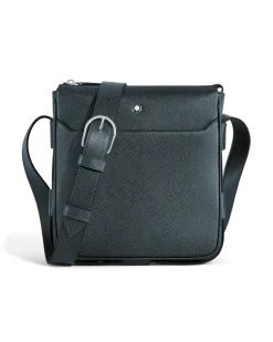 Vertikale Messenger Bag aus Sartorial Leder - Tweed-Blau - Leder - MB222459 - Messenger Bags