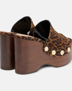 Verzierte Clogs Ardéa aus Veloursleder Braun
