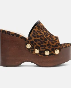 Verzierte Clogs Ardéa aus Veloursleder Braun