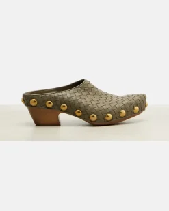 Verzierte Clogs Gondola aus Leder GrüN