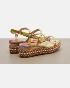 Verzierte Espadrille-Wedges Pyraclou Multicolor