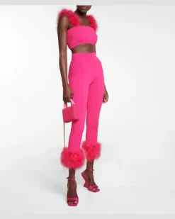 Verzierte Leggings aus Strick Rosa