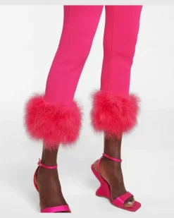 Verzierte Leggings aus Strick Rosa