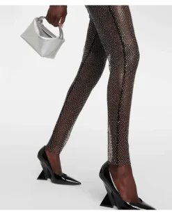 Verzierter Jumpsuit aus Mesh Schwarz