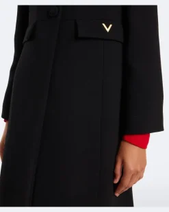 Verzierter Kaftan aus einem Seidengemisch Schwarz