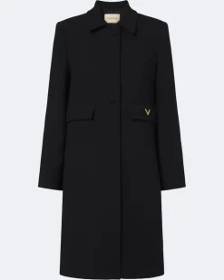 Verzierter Kaftan aus einem Seidengemisch Schwarz