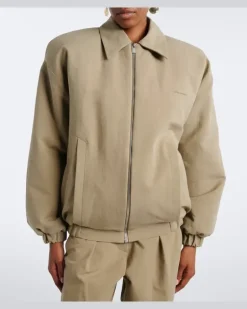Verzierter Kaftan aus einem Seidengemisch GrüN
