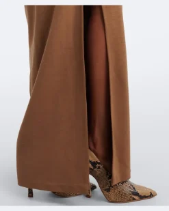Verzierter Kaftan aus einem Seidengemisch Braun