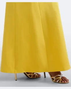 Verzierter Kaftan aus einem Seidengemisch Gelb