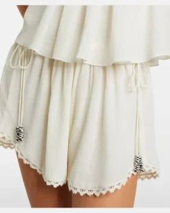 Verzierter Playsuit Nilany aus Seide Weiß