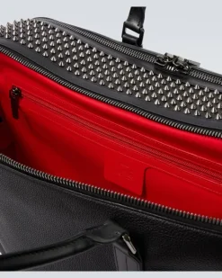 Verzierter Weekender Funky aus Leder Schwarz
