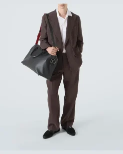 Verzierter Weekender Funky aus Leder Schwarz