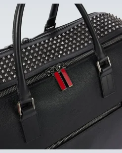 Verzierter Weekender Funky aus Leder Schwarz