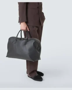 Verzierter Weekender Funky aus Leder Schwarz
