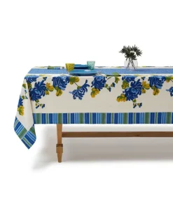 Vienna Tischdecke mit Blumen-Print - Blau