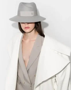 Virginie Fedora aus Filz - Grau