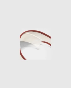 Visier aus Baumwoll-Canvas mit abnehmbarem Schweißband – Größe in Natural/Cranberry Charm