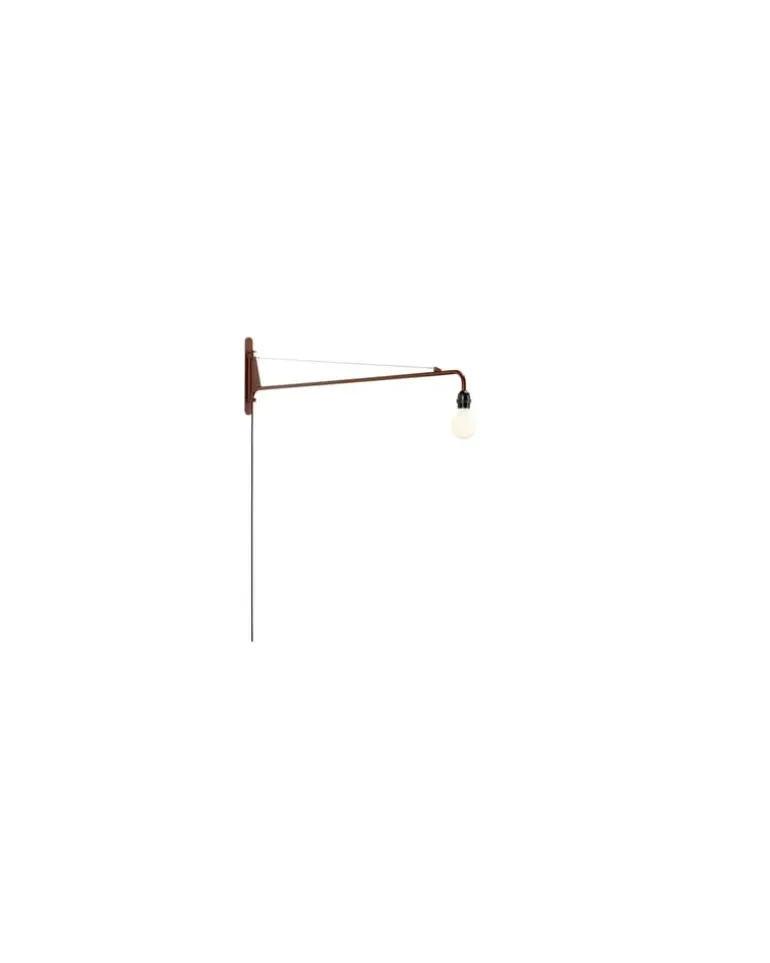 Wandleuchte mit Stromkabel Lampe Prouvé - Rot - Epoxidbeschichteter Stahl - Designer Jean Prouvé